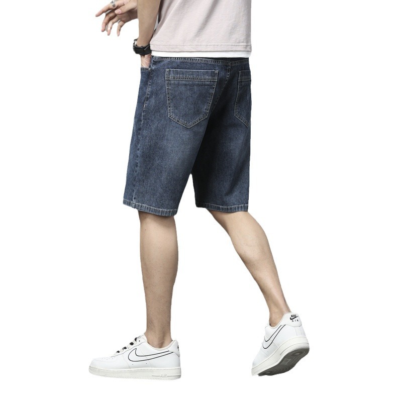 Denim Shorts Men's 2024 Summer New Korean-style Fashionable vibe Straight Loose Casual Five-point Pants