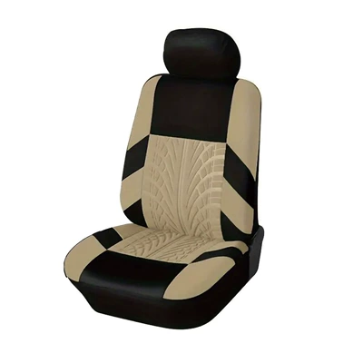 Universal seat cover: flower mark fabric seat cover - black-rice-press-single-seat-2-piece-set-general