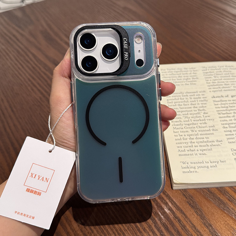 适用iPhone17promax手机壳磁吸金属镜头支架苹果16Pro保护壳镭射ip15手机套软胶14/13PM镭射奢华12潮外壳|undefined