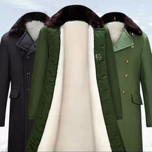 零下40度防寒军大衣男款冬季加绒加厚军棉绿大衣棉袄棉服