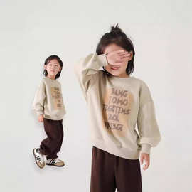 新款童装儿童字母卫衣2024春季新款春款酷帅炸街痞帅风男童上衣T