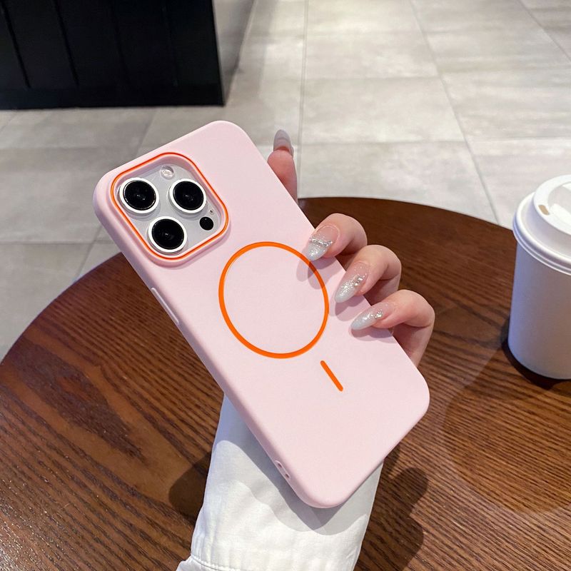 适用iPhone17promax纯色简约磁吸苹果手机壳磨砂小米15防摔保护套|undefined
