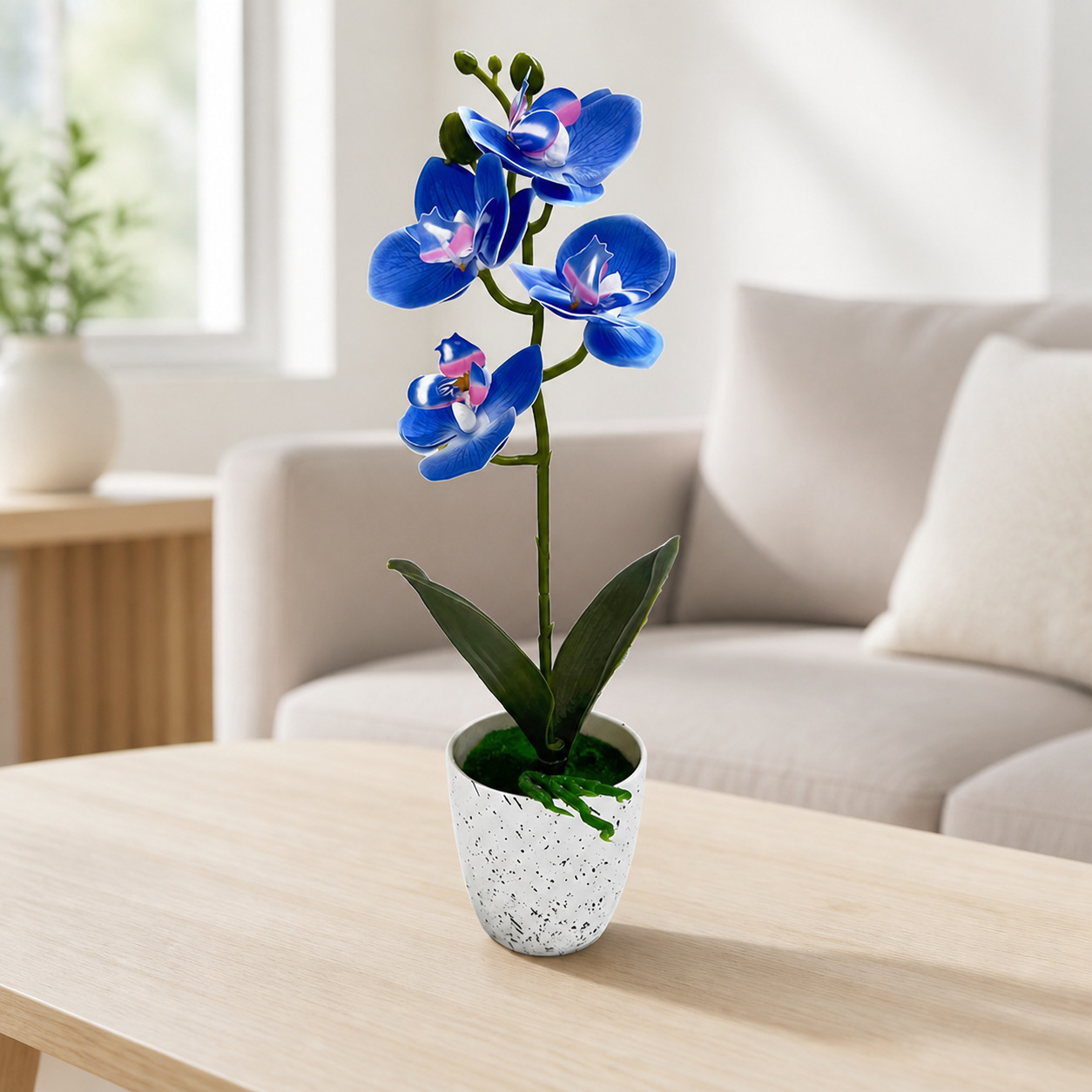 Orquídea mariposa simulación bonsai decoración del hogar verde flor falsa decoración de escritorio de oficina impresión 3D simulación de maceta image 7