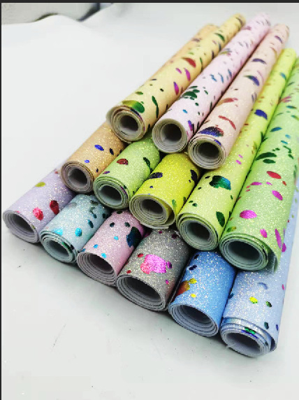 工厂直销格利特印花发泡烫金工艺PU革发夹箱包鞋材可用