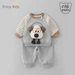 秋冬加绒卫衣冬新款a类婴儿小童裤套装男宝宝男童儿童韩版秋装