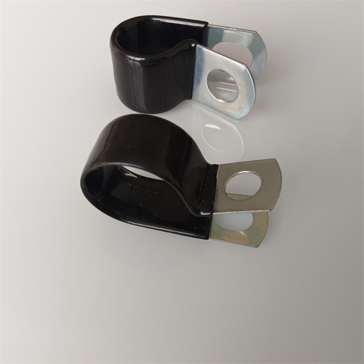 福莱通镀锌浸塑R型线夹 浸胶金属油管卡8mm~100mm