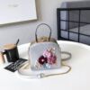 Small clutch bag from pearl, chain on chain, shoulder bag, 2022 collection, Korean style, flowered, food bag