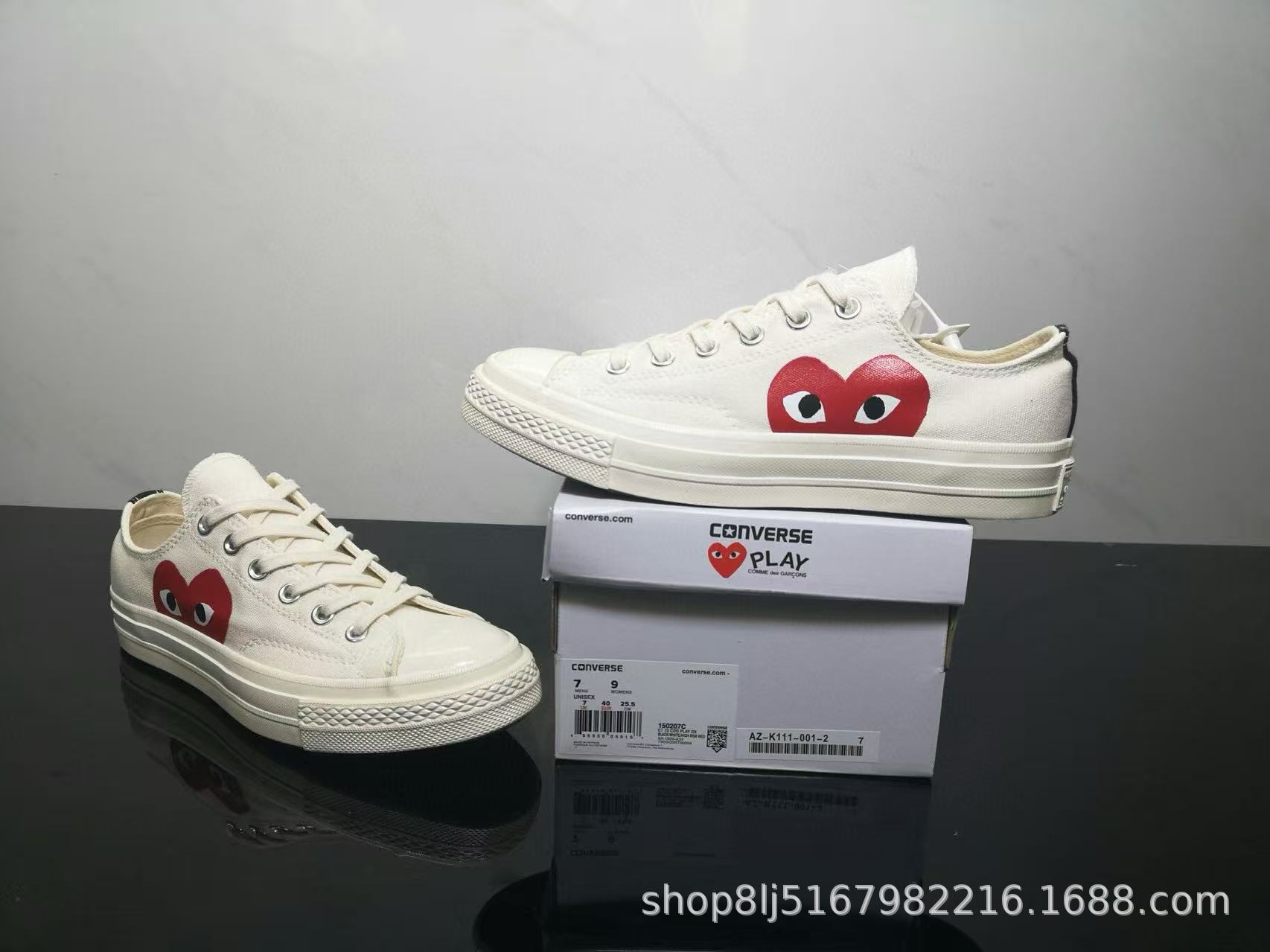 Chunyuan 1970s Kawakuba Ling amor CDG alto bajo grupo pareja zapatillas deportivas para hombres y mujeres jugar zapatos de lona image 8