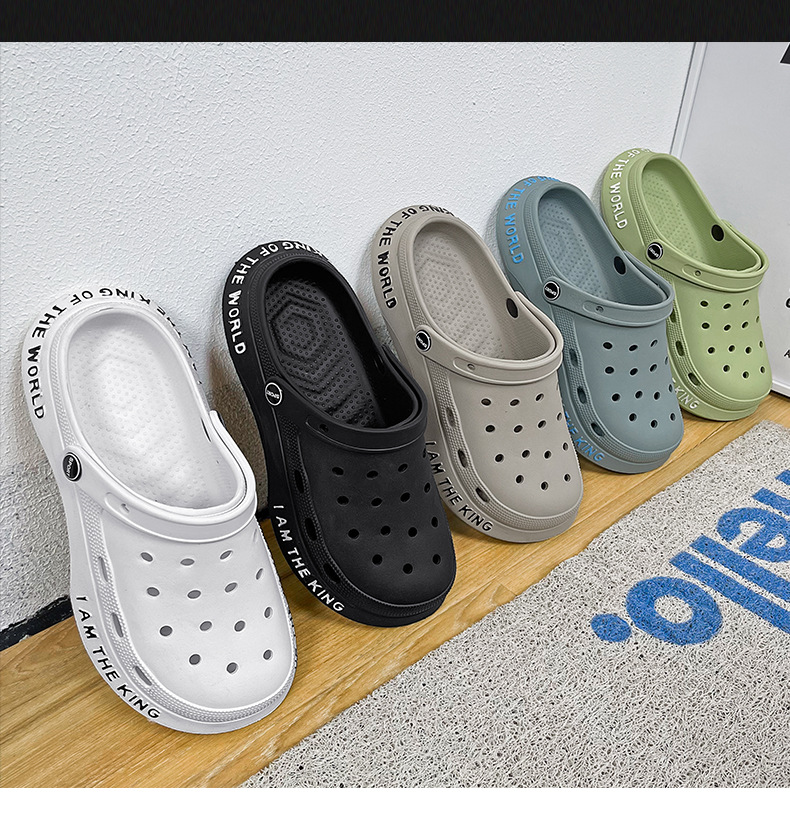 Loch Schuhe Herren Sommer Neue Dicke Sohlen Oberbekleidung Baotou Hausschuhe Rutschfeste Herren Sandalen Strandschuhe Sandale_voghion.com