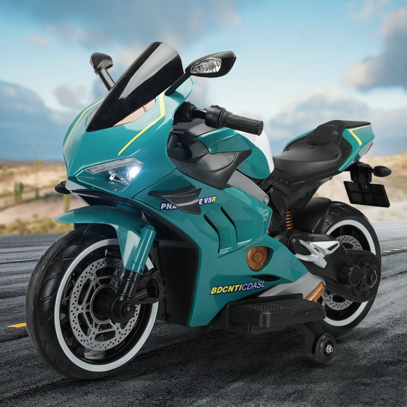 Coche eléctrico para niños Motocicleta autónoma para niños con rueda auxiliar Control remoto Motocicleta cochecito eléctrico al por mayor