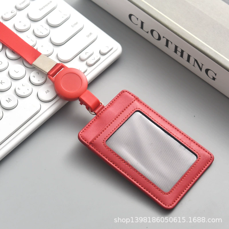 retractable factory brand identity protection cover work ID card holder with lanyard employee badge student ID card ID card
