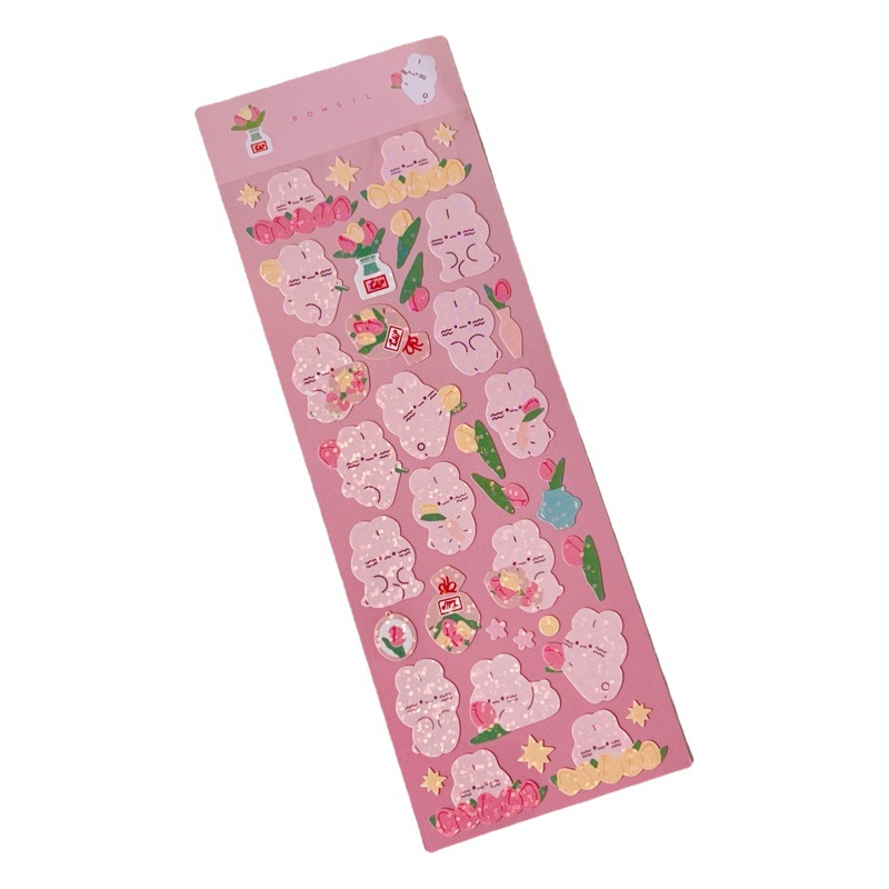 Goka pequeño disco pegatinas ins estilo mano libro de dibujos animados decorativo pequeño patrón niña niños lindo oso dulce