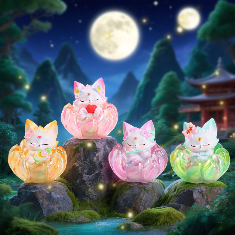 古风创意手办梦幻山海灵狐盲盒潮流玩具装饰手办女生礼物一件代发|undefined