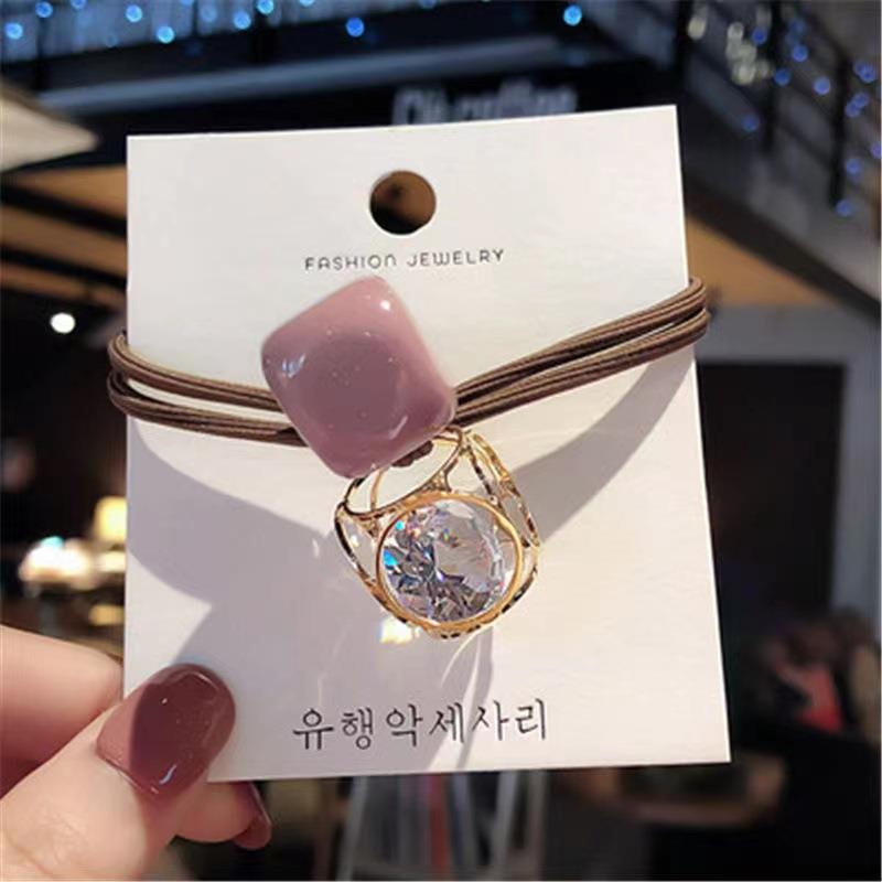 Elástico joyas de cabello de moda con frijoles frescos M anillo de cereza cuerda de cabello al por mayor de la banda de goma cabeza de 100 bolas de cabello rojo una variedad de alta elástica