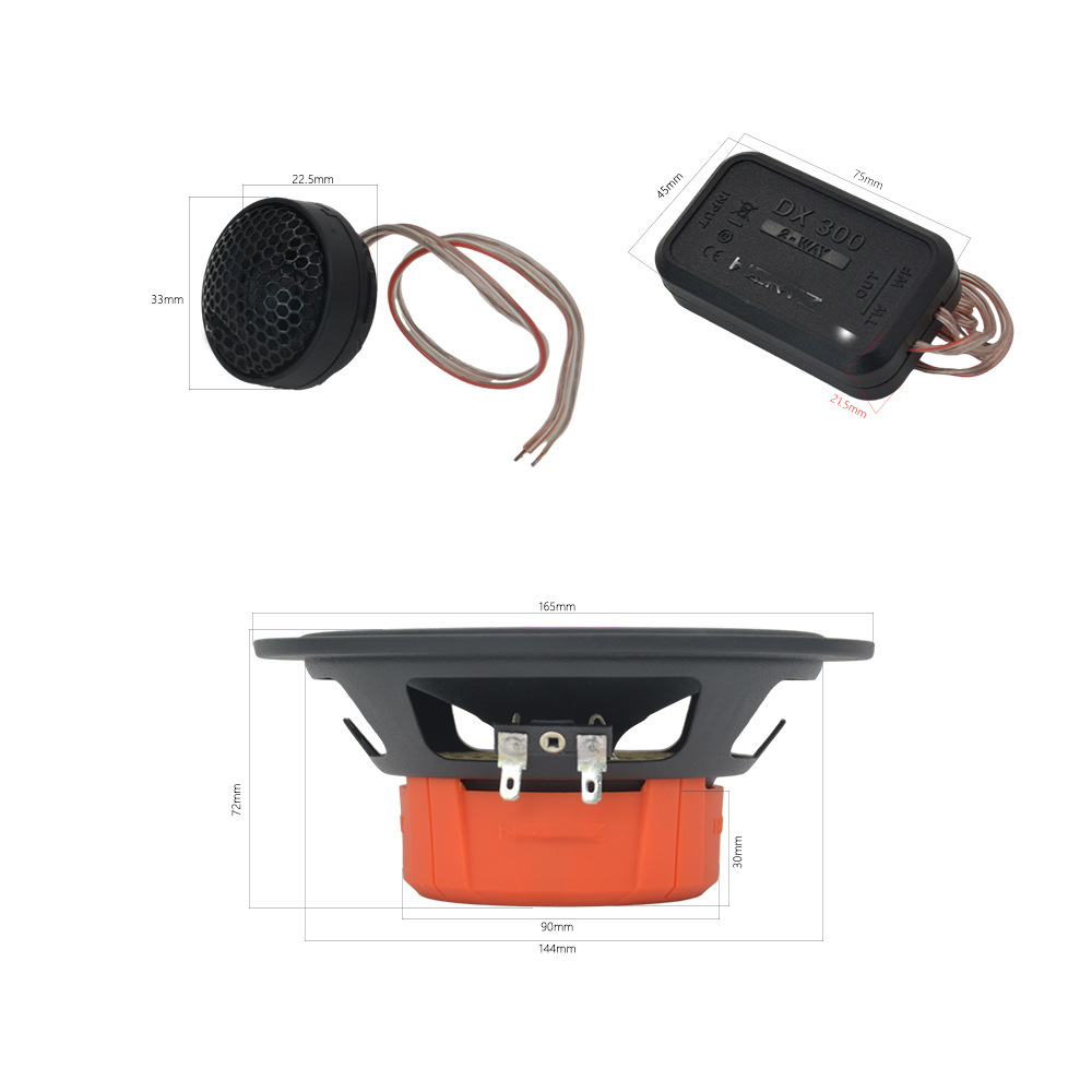 Car Audio Dsk165.3 Set Coaxial Speakers 6.5inch Car Speakers Front Door Audio High and Low Frequency Speakers