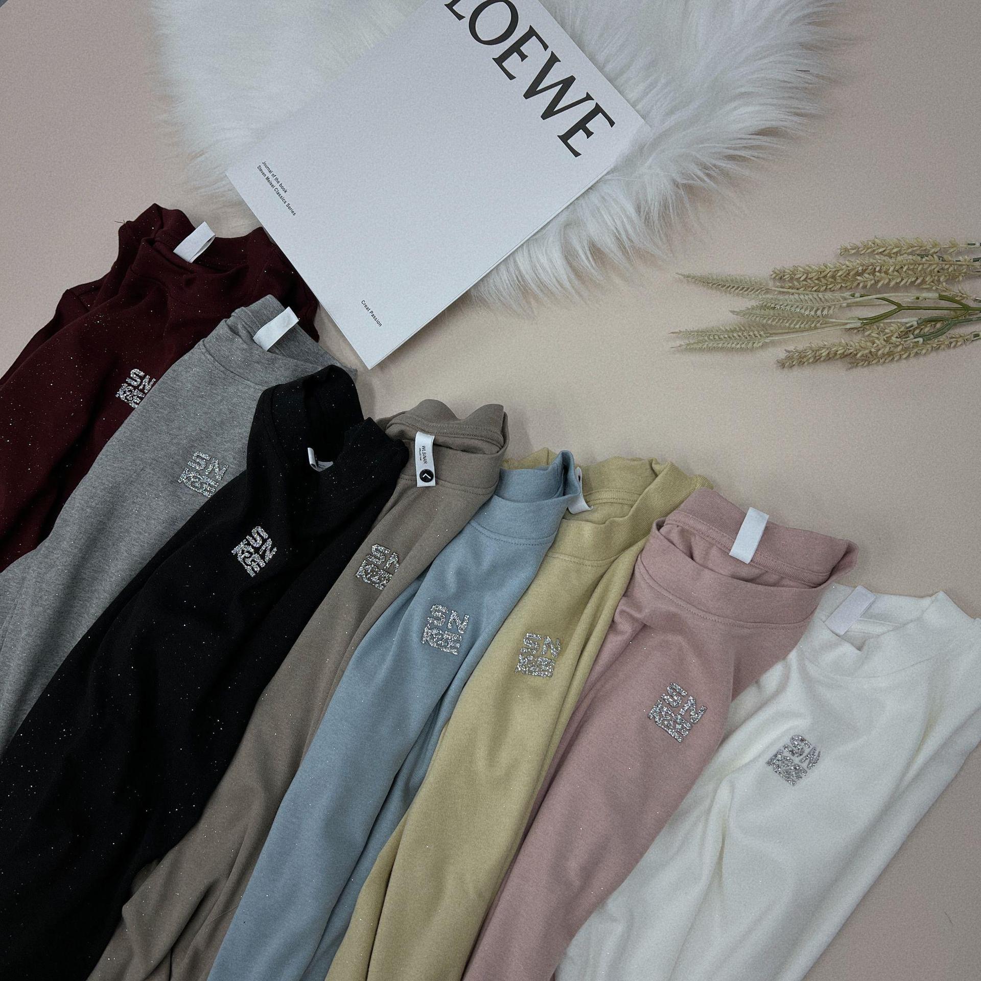 七色纯棉短袖女式T恤欧洲站大码夏季亮闪闪休闲套头圆领打底衫潮