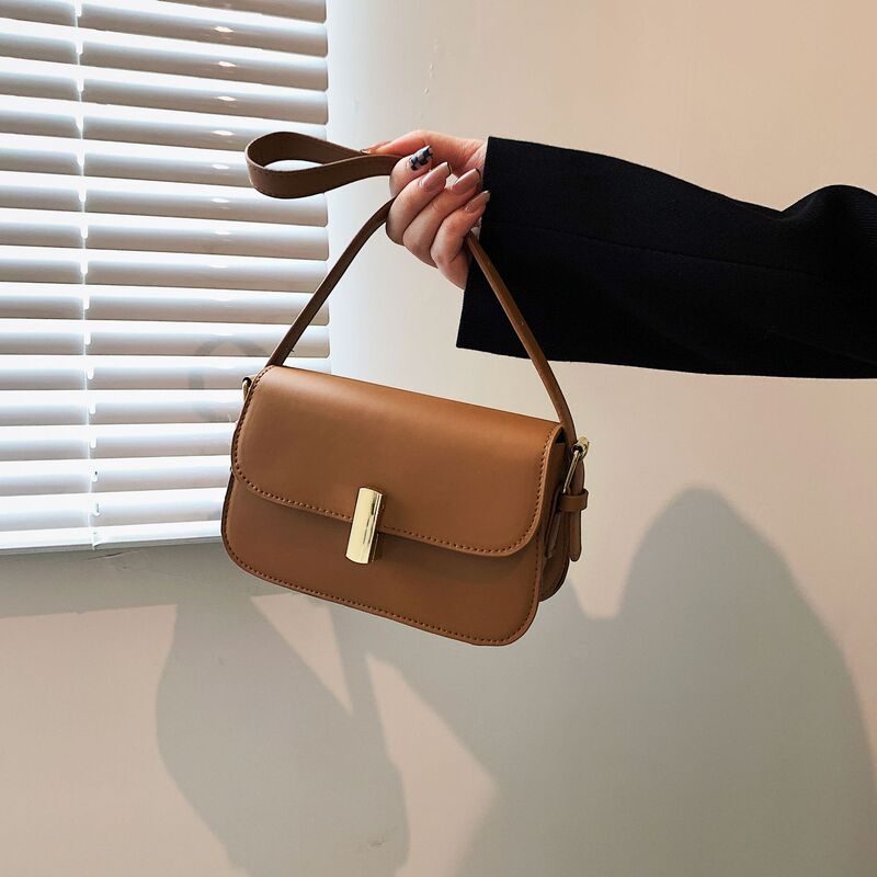 Trendy Small Square Bag Fashion Retro Shoulder Bag Popular Versatile Underarm Bag Commuter Textured Women's Bag