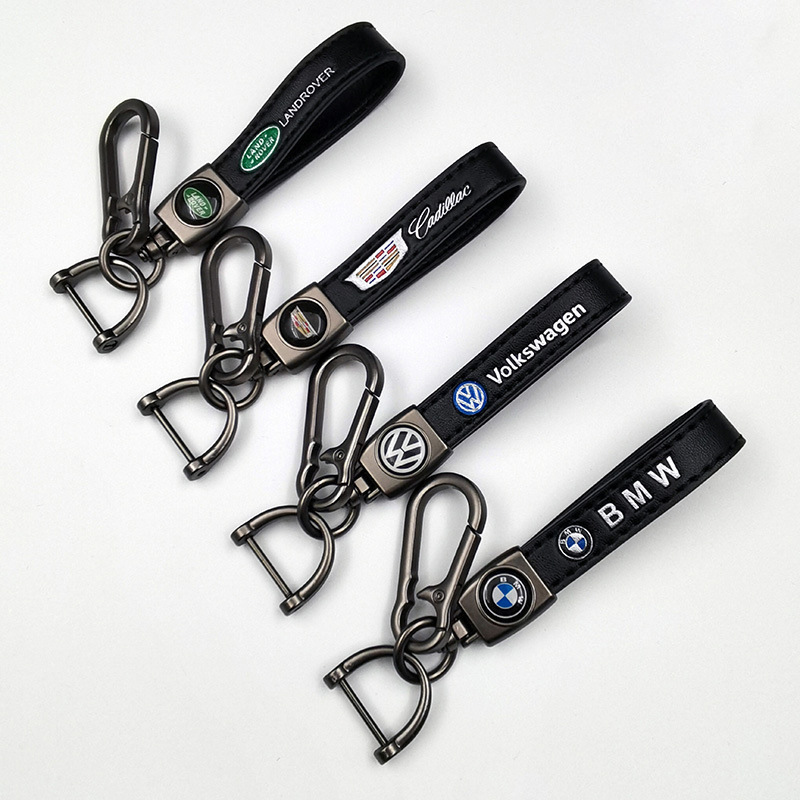 Cross-border car keychain with car logo, custom high-end men's keychain made of sheepskin, wholesale from manufacturer