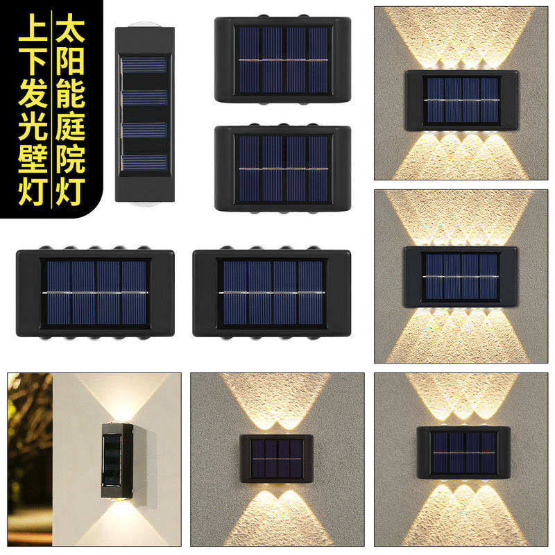 Outdoor solar wall lamp landscape courtyard outdoor waterproof atmosphere wall decoration terrace up and down luminous wall washer