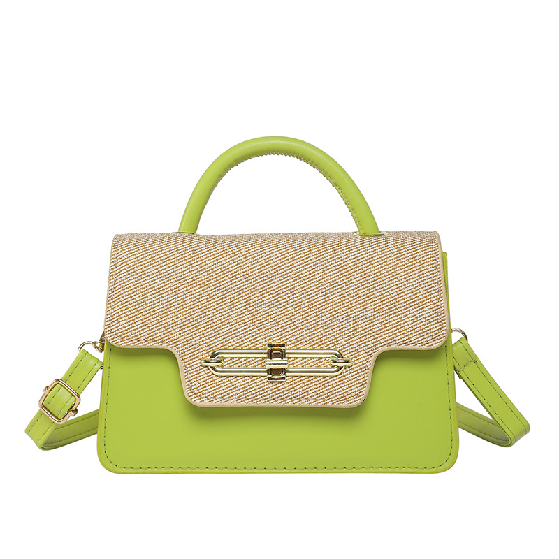 Moda cerradura hebilla contraste color costura tendencia viajero 2025 primavera pequeño bolso cuadrado personalidad femenina estilo ins bolso de mensajero retro