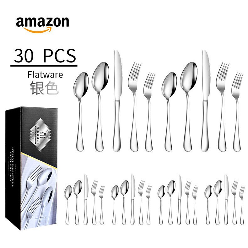 クロスボーダー1010ステンレス食器5セット20/30セット洋食ステーキナイフフォークスプーンセットギフトボックス|undefined