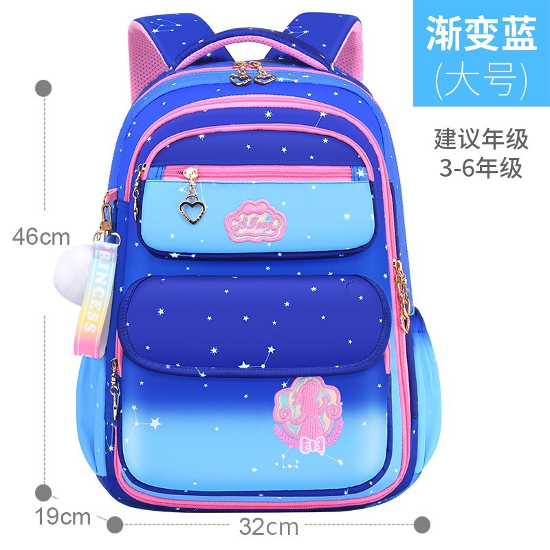 Nuevo estudiante de la escuela primaria schoolbag chica grado 1-3-6 5 niños de la princesa puerta del refrigerador mochila ligera reducción de carga al por mayor