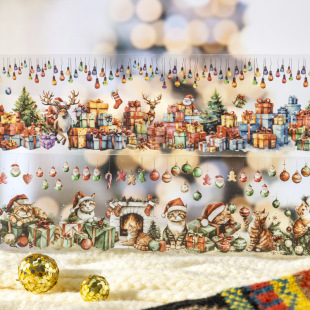 Ketchup Landscaping Pet Tape Christmas Series Retro Waterproof Handbook DIY Mobile Phone Case Decoration Collage