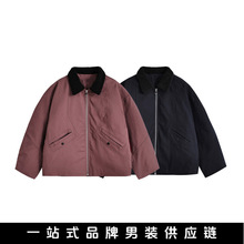 悟俗男装 2025冬季新款底特律棉衣男潮牌羊羔毛领棉服保暖厚外套