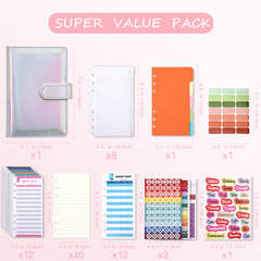 Cross-border foreign trade A6 colorful binder hand ledger laser macaron PU notebook cash budget book