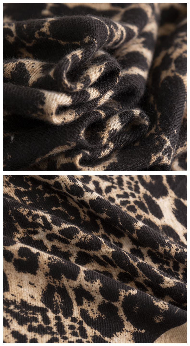Women's Vintage Style Leopard Imitation Cashmere Printing Scarf display picture 2