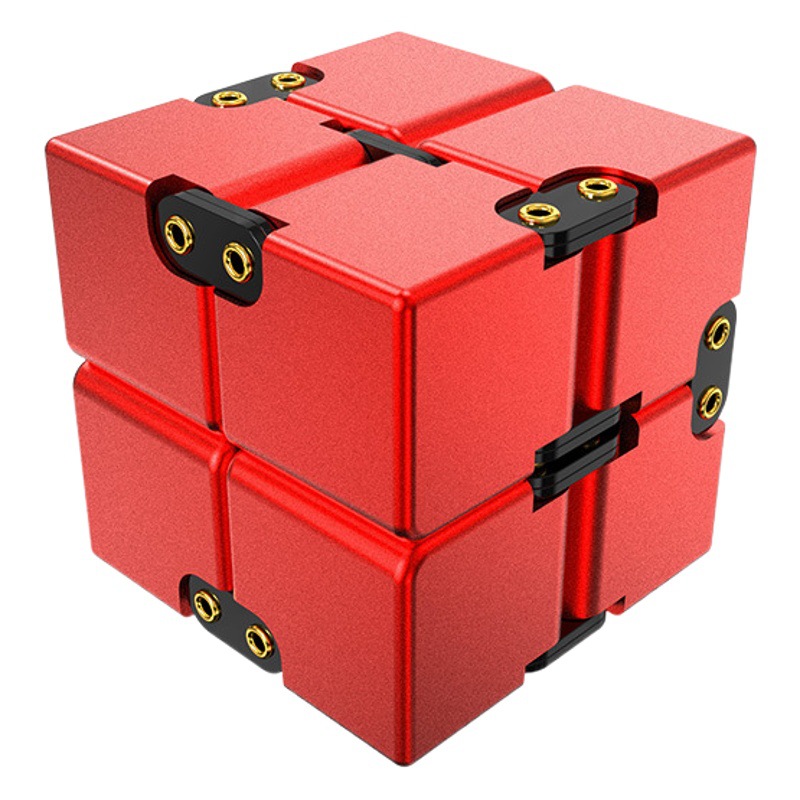 Transfronteriza aleación de aluminio cubo infinito descompresión artefacto dedo Gyro juguete TikTok descompresión Flip bolsillo cuadrado