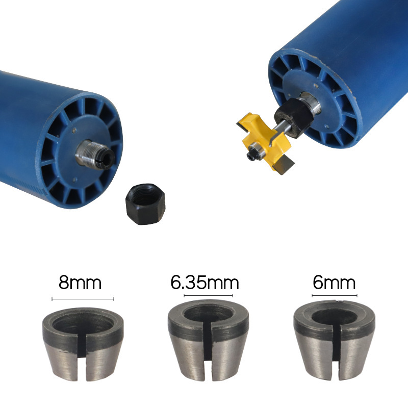 修边机夹头转换工具套木工铣刀具夹头6mm1/4柄8mm雕刻机螺帽夹头|undefined