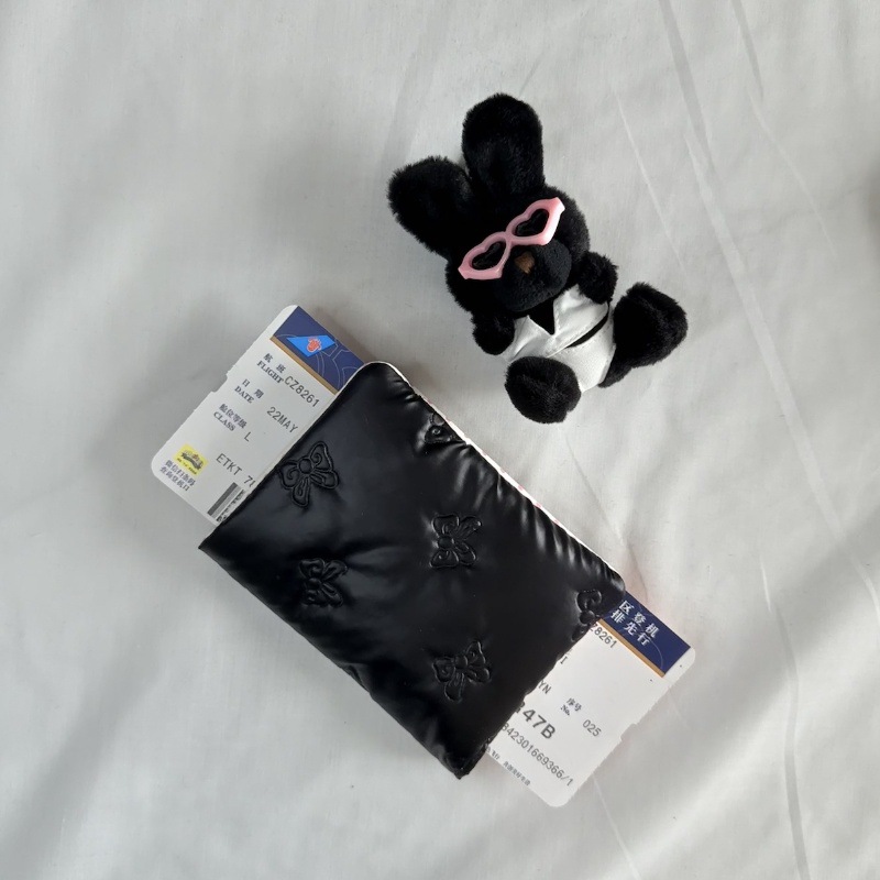 少女皮质蝴蝶结证件包出国机票护照夹随身迷你多功能收纳包卡片