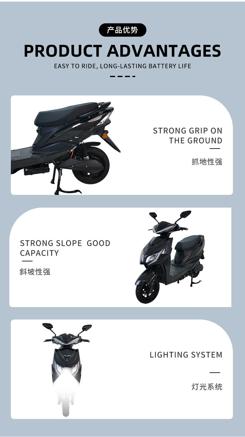 Warwolf 3rd Generation High-Speed Electric Motorcycle Adult Sports Commuting Electric Scooter Factory Cross-Border Export Supply