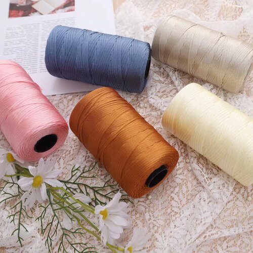 Silk Cotton Linen Hat Cord Hollow Cord Lightweight Ice Silk Flat Band Cord Hat Cord Cushion DIY Material Kit Wholesale