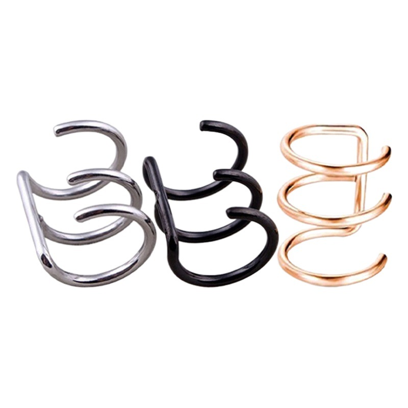 Trendy European and American Aliexpress Tassel Stainless Steel Ear Cuffs and Clip-On Earrings for Foreign Trade and Cross-Border E-Commerce Minimalist Supply