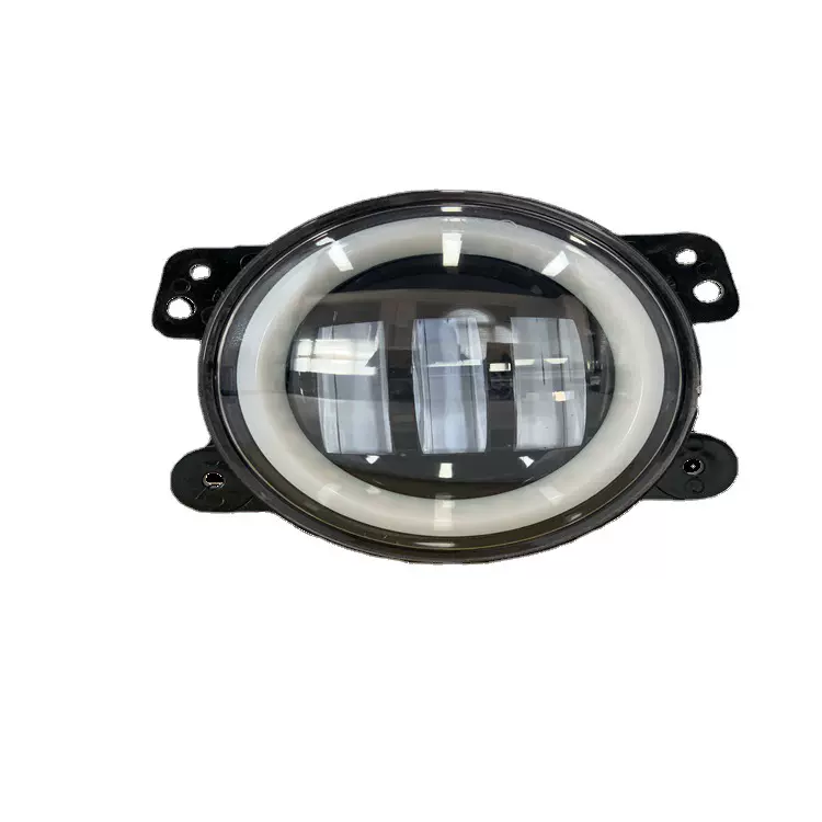 新款牧马人哈雷摩托汽车车灯改装4.5寸led雾灯全黑色不带光圈
