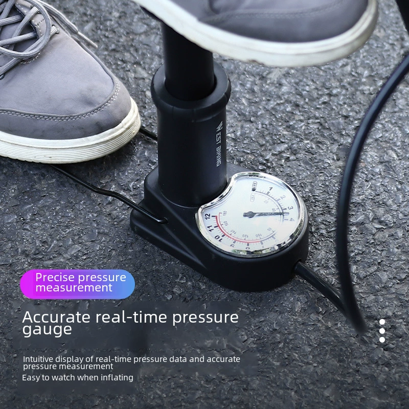 Напольный насос для велосипеда (без бренда) с манометром, 120–140 psi, для горных велосипедов и мячей