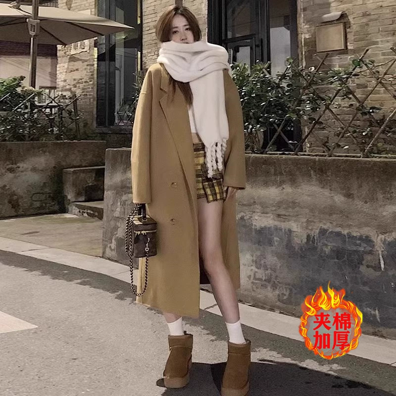 Деми-сезона Woolen Coat с утеплением из пуха для подростков, стиль высокого качества, несколько цветов и размеров