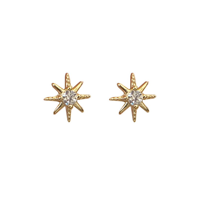 Pendientes de botón con circonita y perla para mujer_voghion.com