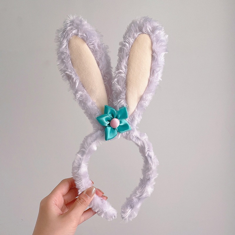 Orejas de conejo estrella Delu banda de pelo femenino estilo coreano ins estudiante lindo diadema banda de pelo lavado de cara LAVADO DE tocado