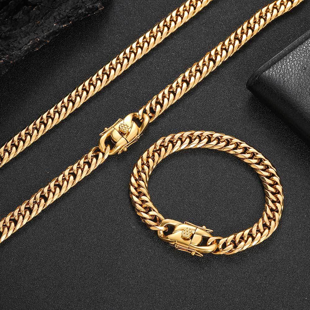 105g Weight Bracelets, Necklace Classification 1 Piece Quantity Daily Occasion Stainless Steel Material Geometric Pattern Unisex Gender Plating Design Simple Style Style Simple Style Geometric Stainless Steel Plating Bracelets Necklace 1 Piece 3