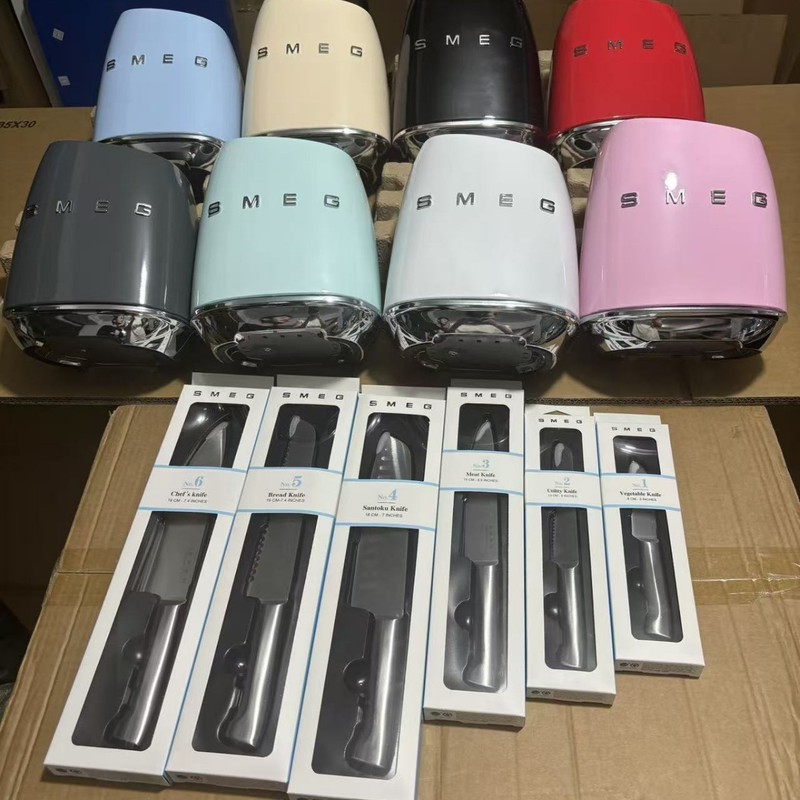 现货意大利SMEG斯麦格全套刀具套装七件套厨房家用欧式不锈钢刀具|undefined