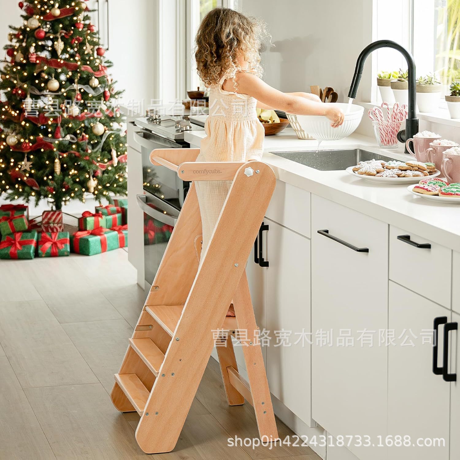 Foldable Wooden Children's Stool Solid Wood Children's Footstool Household Children's Footstool Wooden Toddler Footstool