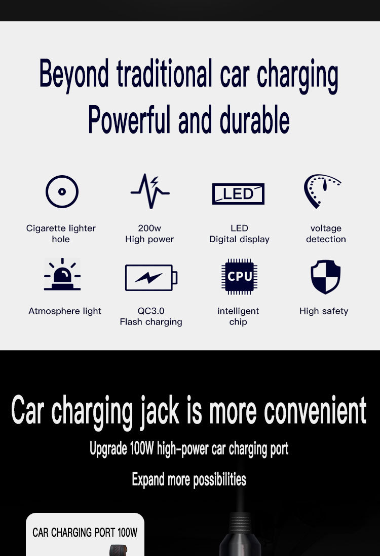 Car inverter 12V24V Universal to 220V multi-function car power socket conversion mobile phone charger