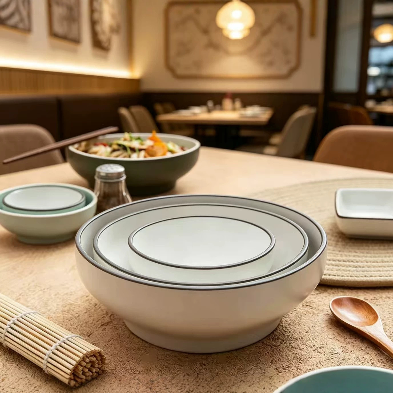 Lu Almacén Hotel vajilla serie MOD tazón de sopa tazón pequeño tazón de fideos plato plano plato de cena plato de sopa taza de agua taza de café