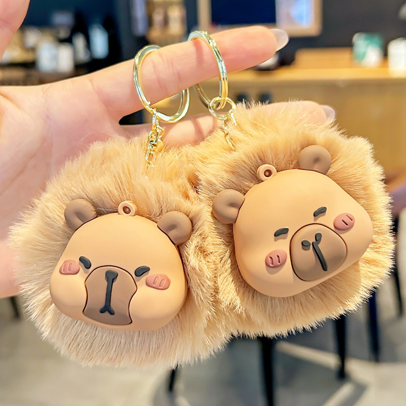 Animal de dibujos animados Kapibara peluche bola lindo peluche delfín tridimensional bolsa suave colgante llavero