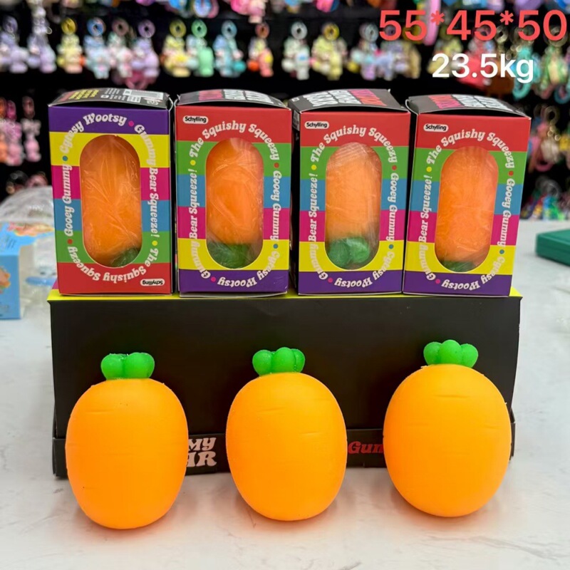 Creative Tpr Stress Relief Funny Pineapple Ball Carrot Student Stress Relief Strawberry Burger Squeeze Toy Stress Relief Squeeze Toy