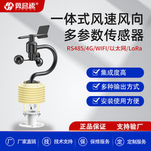 风速风向温湿光照气压多合一传感器室外楼顶山区小型气象站4G无线