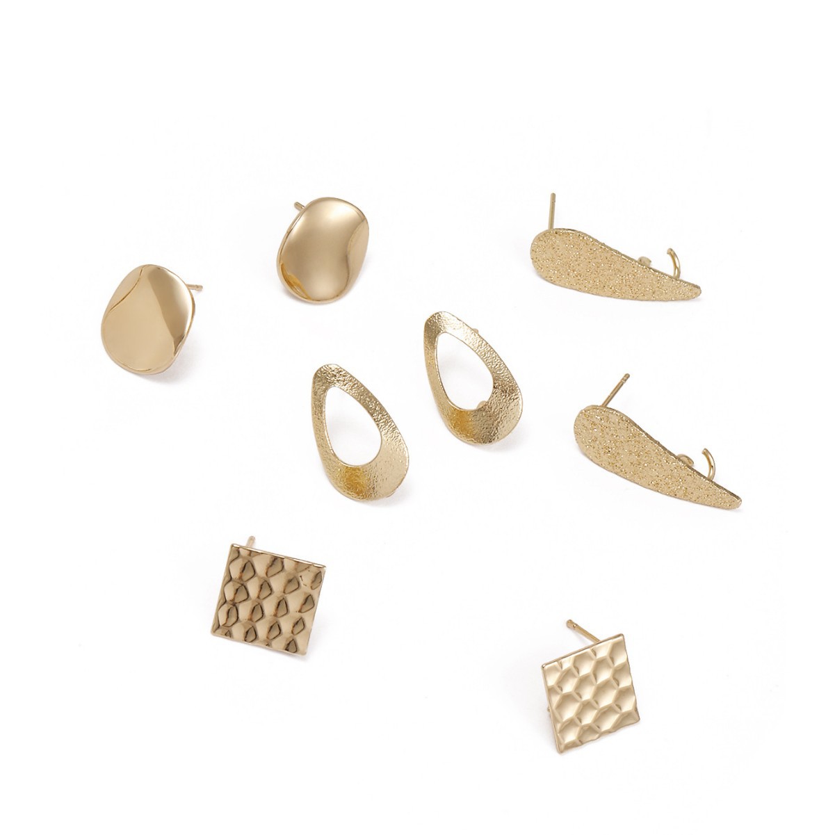 Los aretes de bricolaje hechos a mano de los aretes irregulares de los fabricantes de origen se pueden personalizar para accesorios geométricos de galvanoplastia de aguja de plata 925